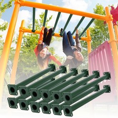 16.5″ Outdoor Monkey Bars for Backyard – Set of 12,Green Metal Outdoor/Indoor…