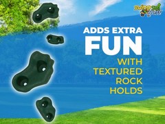 SWING SET STUFF SMALL TEXTURED ROCK HOLDS SET OF 8 MOUNTING HARDWARE GREEN 0014