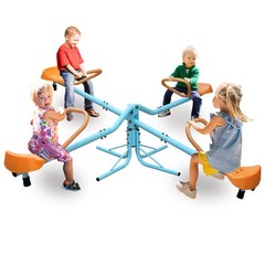 Kids Spinning Seesaw, Outdoor Sit & Spin Teeter Totter for Backyard Playground