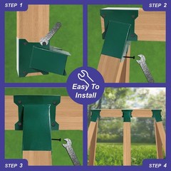 A-Frame End Swing Set Brackets – 2 Pcs Heavy Duty Carbon Steel Hardware with …