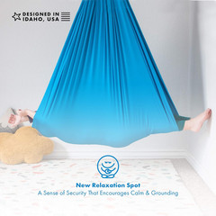 Harkla Sensory Swing for Kids & Adults- Holds 300Lbs,100″ Swing + 5″ Swivel bLUE