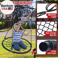 50 Ft Ninja Warrior Obstacle Course for Kids with Tree Swing, Portable Slackline