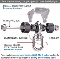 Heavy-Duty Stainless Steel Swing Mount – 1000 LB Capacity for Versatile Use