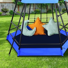 Dome Climber Jungle Gym with Platform Tent Sandbox Monkey Bars for Kids Playset