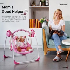 Baby Swings for Infants, Powered by Power Cord (Included) and Batteries for I…