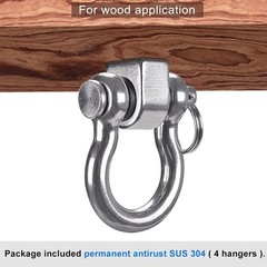 Heavy Duty 180° Swing Hangers, Stainless Steel Eye Screw Bracket, 1800 LB Cap…