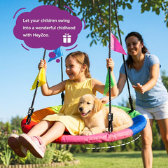 Tree Swing, 24 Inch Saucer Swing for Kids, 900Lbs Weight Capacity, with Adjustab