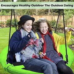 40 Inch Saucer Tree Swing Set for Kids Adults 500lb Weight Capacity Green