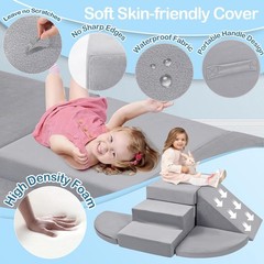 5pcs Foam Climbing Blocks for Toddlers 1-3, Safety First Baby Climbing Blocks…