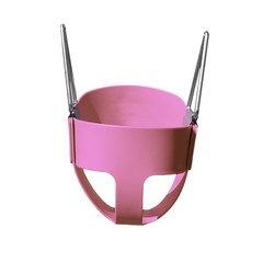 Pink Toddler Swing Full Bucket Seat With Coated Chains For Ages 2 To 4