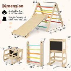 7-in-1 Toddler Climbing Toy Set w/ Reversible Ramp Convertible Step Stool