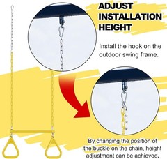 Duty Ring Trapeze Bar for Backyard-16.5″ Trapeze Swing Bar- Swingset Accessor…