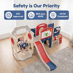 Toddler Playsets Slide for Backyard Indoor 12-In-1 | Swing Set Outdoor Freestand