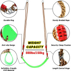 Multicolor Tree Swing Climbing Rope with Platforms Red Disc Swings Seat Outdoor