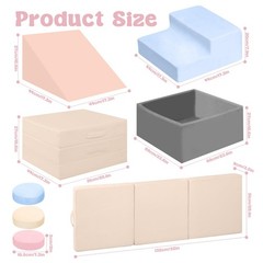 Climbing Toys for 1 Year Old, Baby Foam Climbing Blocks with Large Ball Pit f…