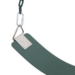Outdoor EVA Soft Board Swing With Coated Chains Dark Green Easy To Install IQAK