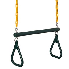 Outdoor Playground Gym Heavy Duty Kids Fun Hanging Trapeze Bar, Green Steel