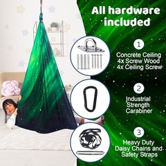 Sensory Swing for Kids Indoor and Outdoor Therapy Cuddle Swing Space Green