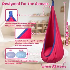 HiCamer Sensory Swing for Kids indoor and outdoor Pod hammock Chair Cranberry