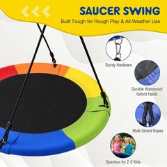 5-in-1 Kids Swing Set with Saucer Swing, Belt Swing, Basketball Hoop for Toddler
