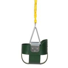 Heavy-Duty High Back Full Bucket Toddler Swing Seat, Coated Swing Chains, Green