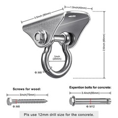 BeneLabel 2 Pack Stainless Steel 180 Swing Hooks, Heavy Duty 1000 LB Capacity…