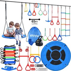 Ninja Warrior Obstacle Course 65 ft with 11 Obstacles Swing Ninja Rope Backyard