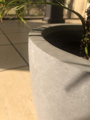 Kante Accent Round Bowl Blue Gray Concrete Planter 14″ Dia, Outdoor | Rubber …