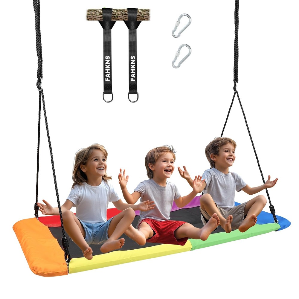 60 Inch Rectangle Platform Tree Swing for Kids and Adults 800 lb Capacity