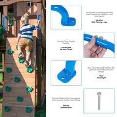 10 Inch 4 Pieces Blue Metal Safety Handles for Playground Accessories – Outdo…