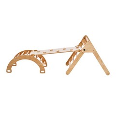 Uimoso 5-in-1 Wooden Montessori Climbing Set for Toddlers with Triangle Design