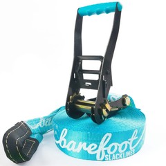 Barefoot Slackline Kit 60ft (18m) Complete Set Including, Ratchet, Training L…