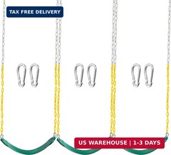 3 Pack Green Swing Seats Heavy Duty with 66″ Chain, Swing Set Accessories Replac