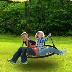 48” Spider Web Tree Swing Net Rope Platrorm For Multiple Chidren Heavy Duty