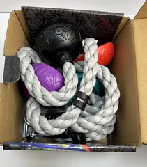 Slackers 8 ft Multi-Color Climbing Rope, Kid Outdoor Ninja Warrior Training. New