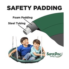 Kids Heavy Duty Steel Swing Set With UFO Disc Swing Belt Swings 5 Ft Wave Slide