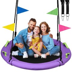 48 inch Tree Swing, Larger Saucer Flying Swing for Whole Family, 900lbs Weigh…