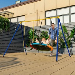 New Heavy Duty Metal Swing Frame Extra Large Stand For Kids Adults Garden Yard
