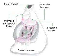 Ingenuity SimpleComfort Lightweight Compact 6-Speed Multi-Direction Baby Swi…