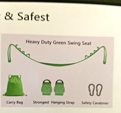 TREE SWING KIT Holds up to 500 Pounds Heavy Duty Green Swing Seat Strap
