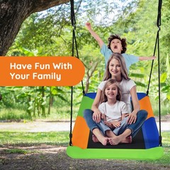 Goplus Outdoor 700lb Giant 60″ Platform Tree Swing w/ 2 Hanging Straps