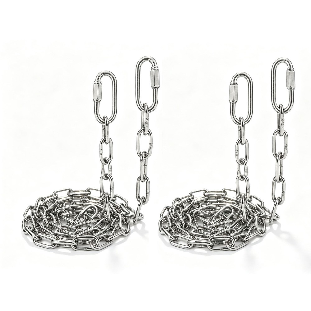 2PCS 304 Stainless Steel Porch Swing Chain Kit – 100 Inches Length Chain for …