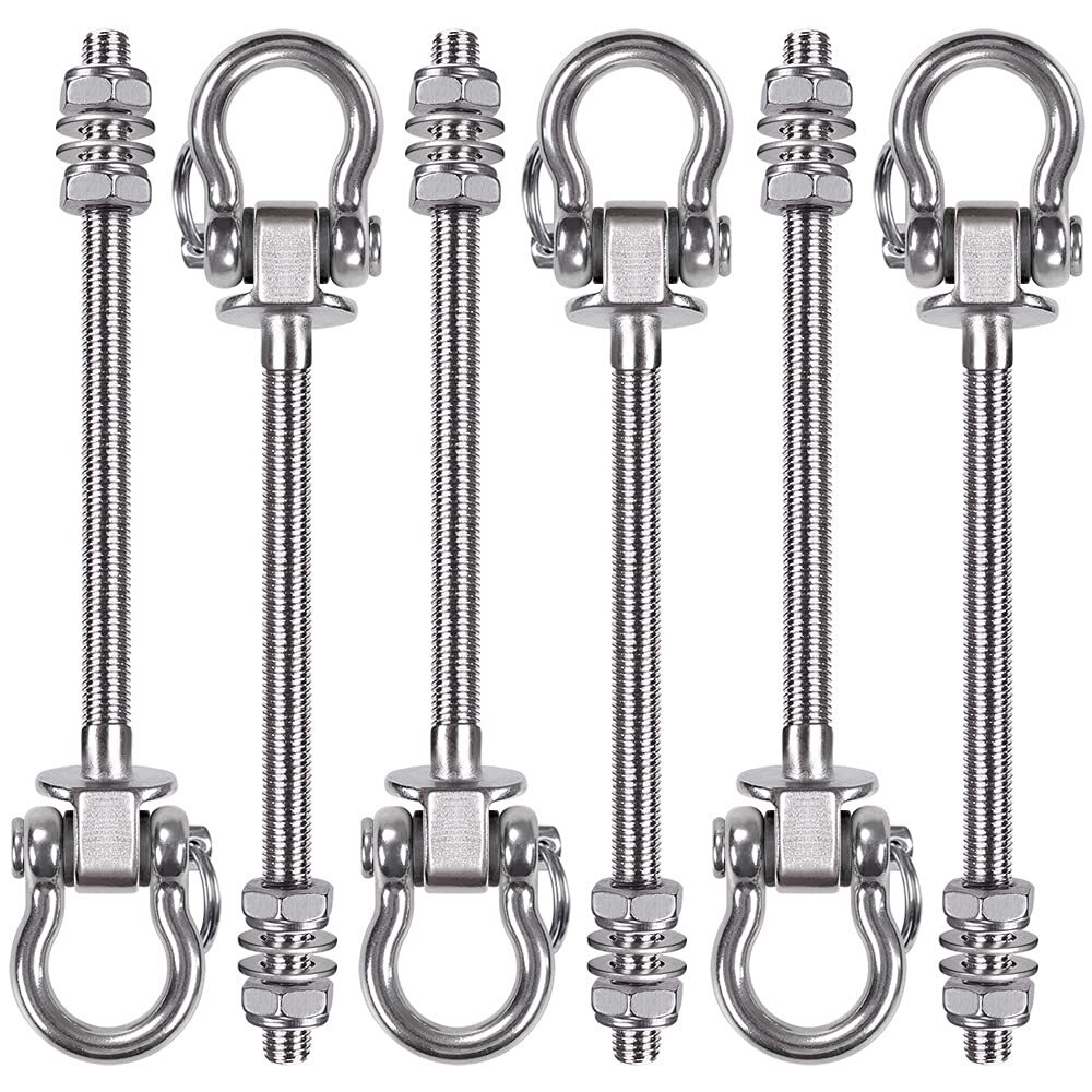 6 PCS Wood Beam & I-Beam Hanger, Permanent Antirust Stainless Steel Swing Hooks