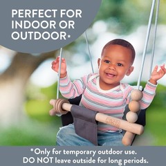 Baby Swing, Grey White Indoor Outdoor Portable Hanging Chair – Infant & Toddl…