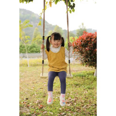 Outdoor Wooden Tree Bar Swing with Hanging Ropes Free Shipping