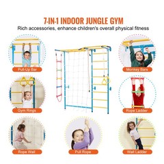 7-in-1 Indoor Jungle Gym Climbing Playset for Toddlers, Supports 220 lbs
