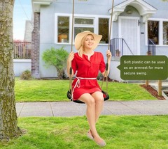 Heavy Duty Swing Seat with Adjustable Rope and Carabiners, Cushion Style Design