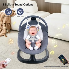 VaVaSoo 2-in-1 Baby Swing/Toddler Chair, 66lb, 3 Motions, 8 Sounds, Remote