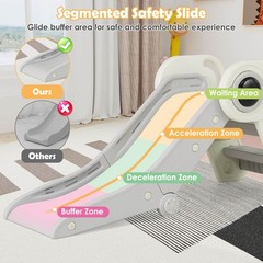 Folding Freestanding Toddler Slide for Toddlers Age 18+ Months w/ Climber Indoor