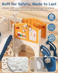 Toddler Slide Set, 13 in 1 Kids Indoor Slide for Toddler 1-3, Blue&yellow